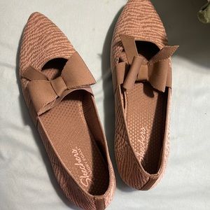 Skechers Cleo Point Washable Knit Bow Flats Wild Charmer size 10 - Nwot